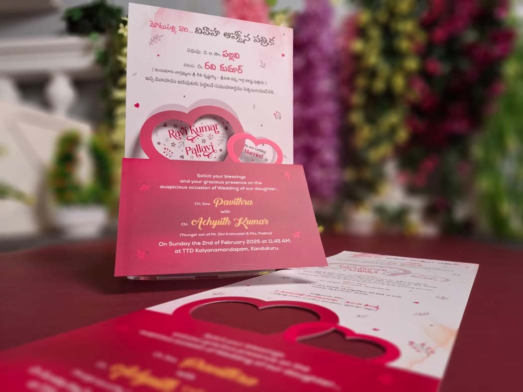Hearts Theme-Red-Colour-Wedding-Invitation-Card