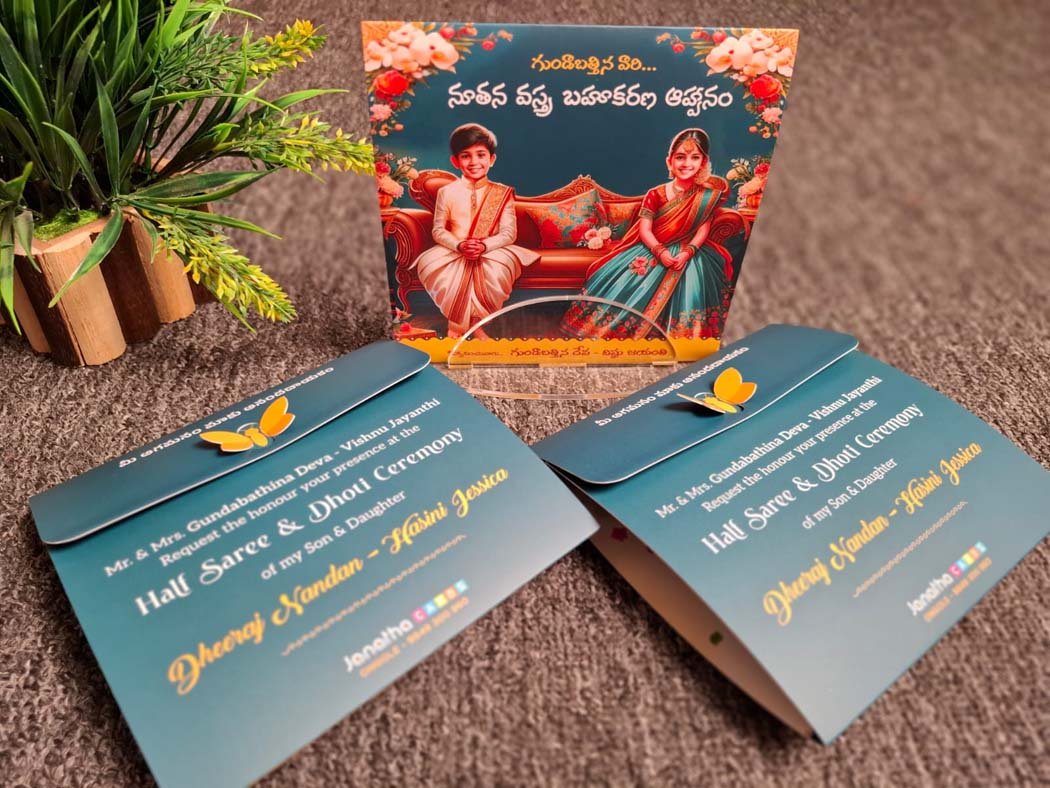 Butterfly-Theme-Blue-Colourdhoti -Dhoti-Ceremony-Invitation-Card-Small